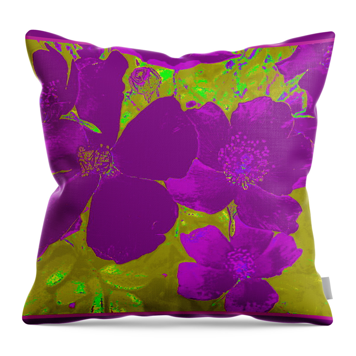 Floral Abstract Throw Pillow featuring the digital art Purple Flower Abstract by Susan Lafleur