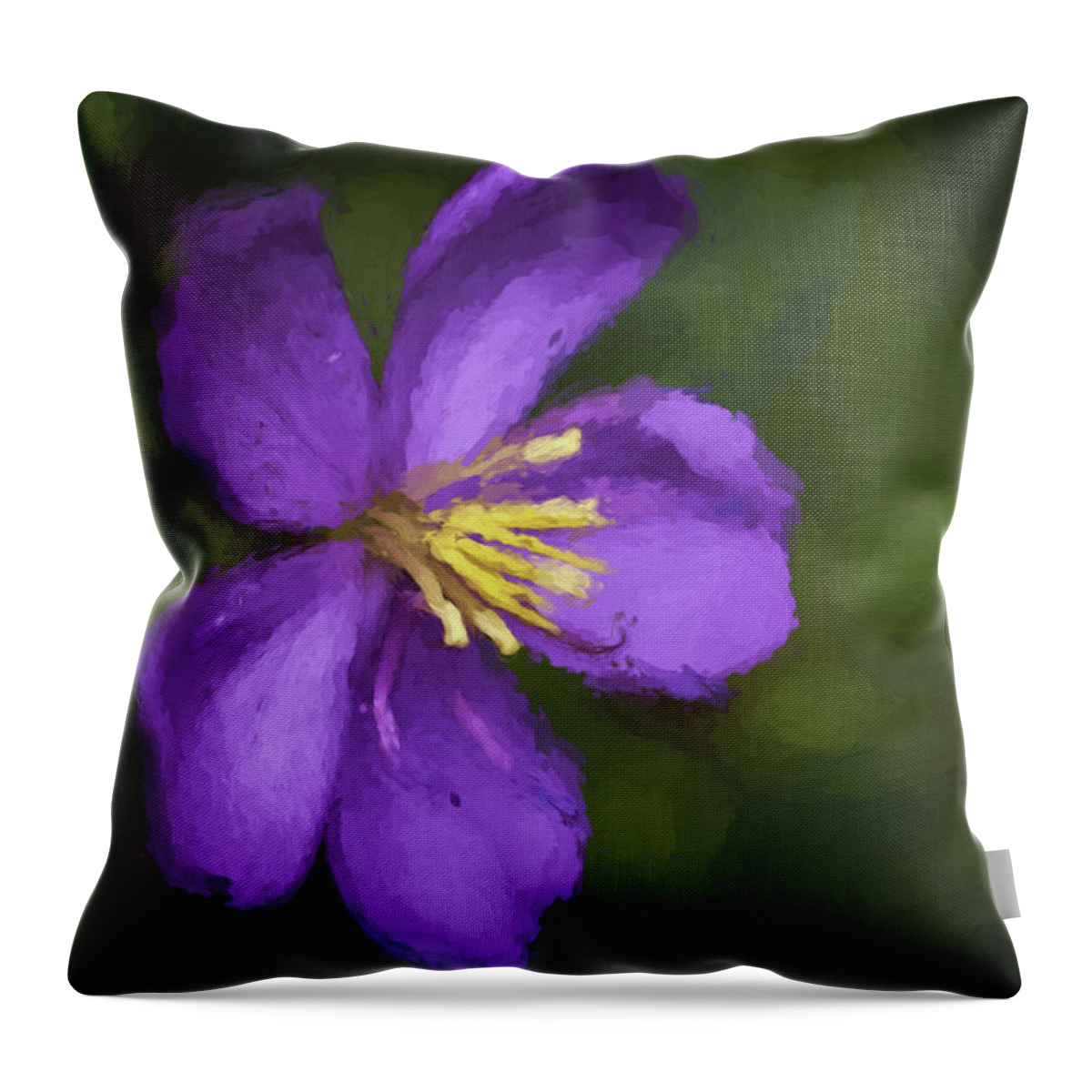 Hawaii Throw Pillow featuring the photograph Purple Flower Macro Impression by Dan McManus