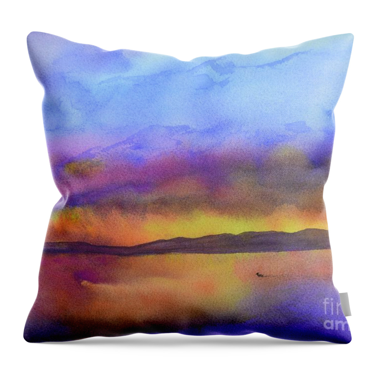  Barrieloustark Throw Pillow featuring the painting Purple Haze by Barrie Stark