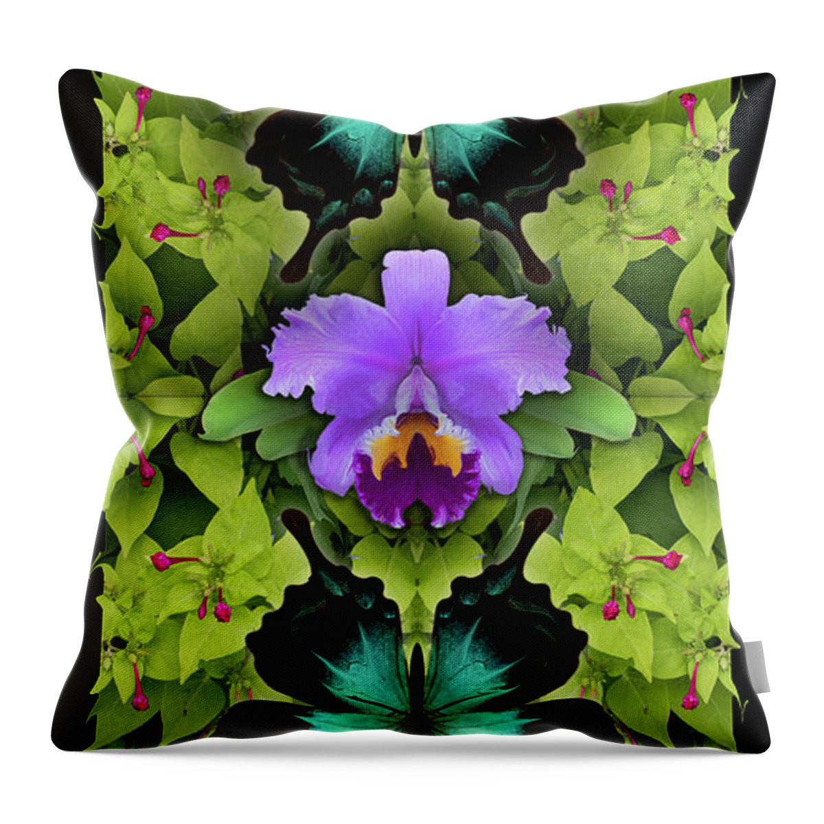 Botanical Throw Pillow featuring the photograph Purple Orchid by Bruce Frank