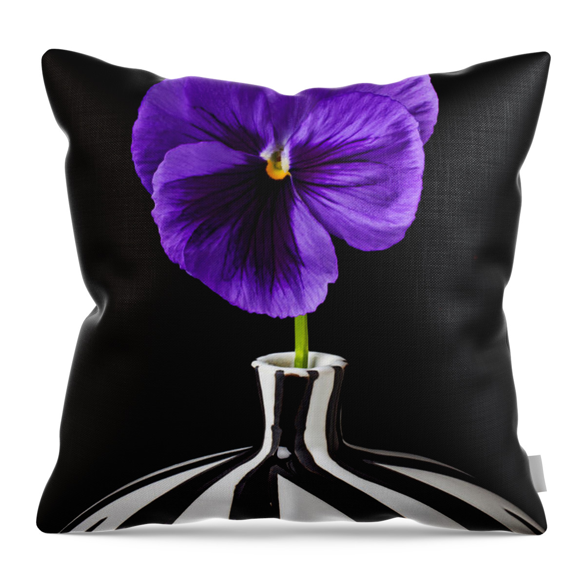 Purple Throw Pillow featuring the photograph Purple Pansy by Garry Gay