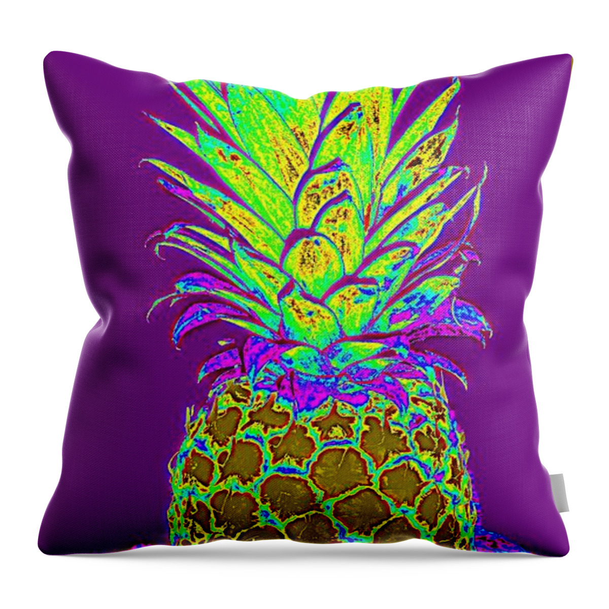 Purple Pineapple Throw Pillow featuring the digital art Purple Pineapple by Jeanne Forsythe