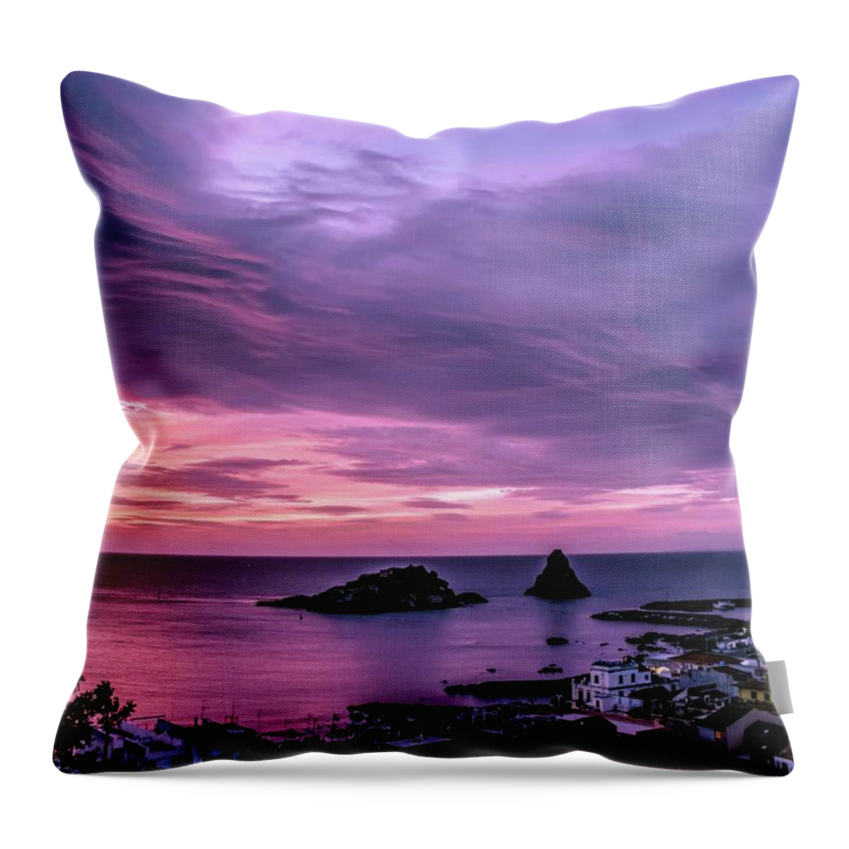 Sunrise Throw Pillow featuring the photograph Purple Sunrise by Larkin's Balcony Photography