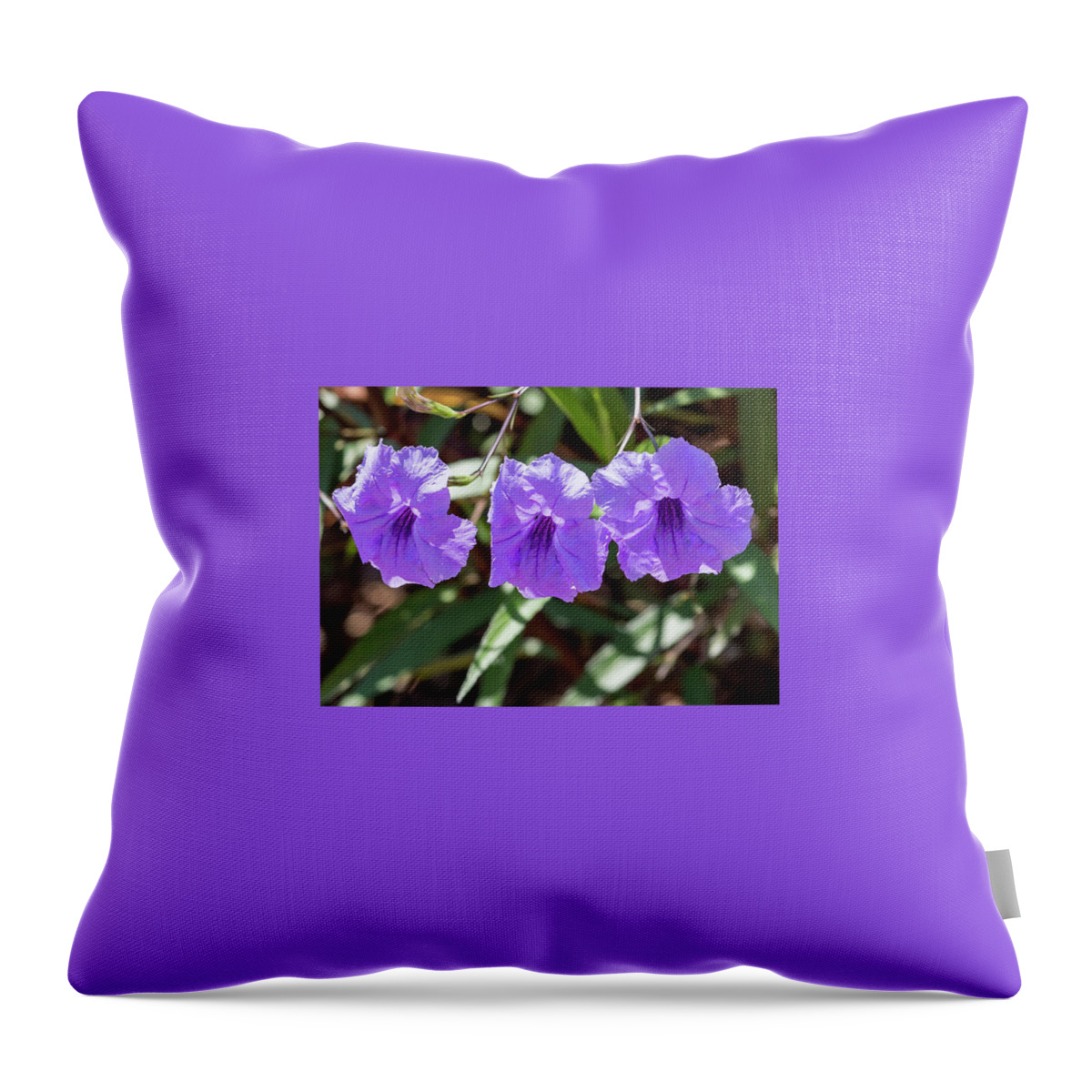Flower Throw Pillow featuring the photograph Purple Trio by Tameko Cox