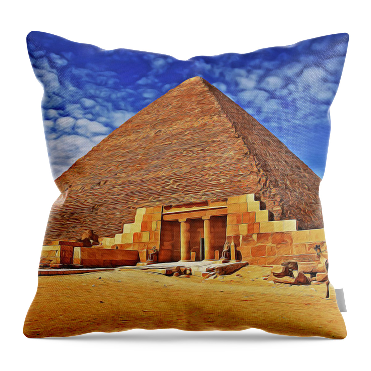 Pyramid Throw Pillow featuring the painting Pyramid by Harry Warrick