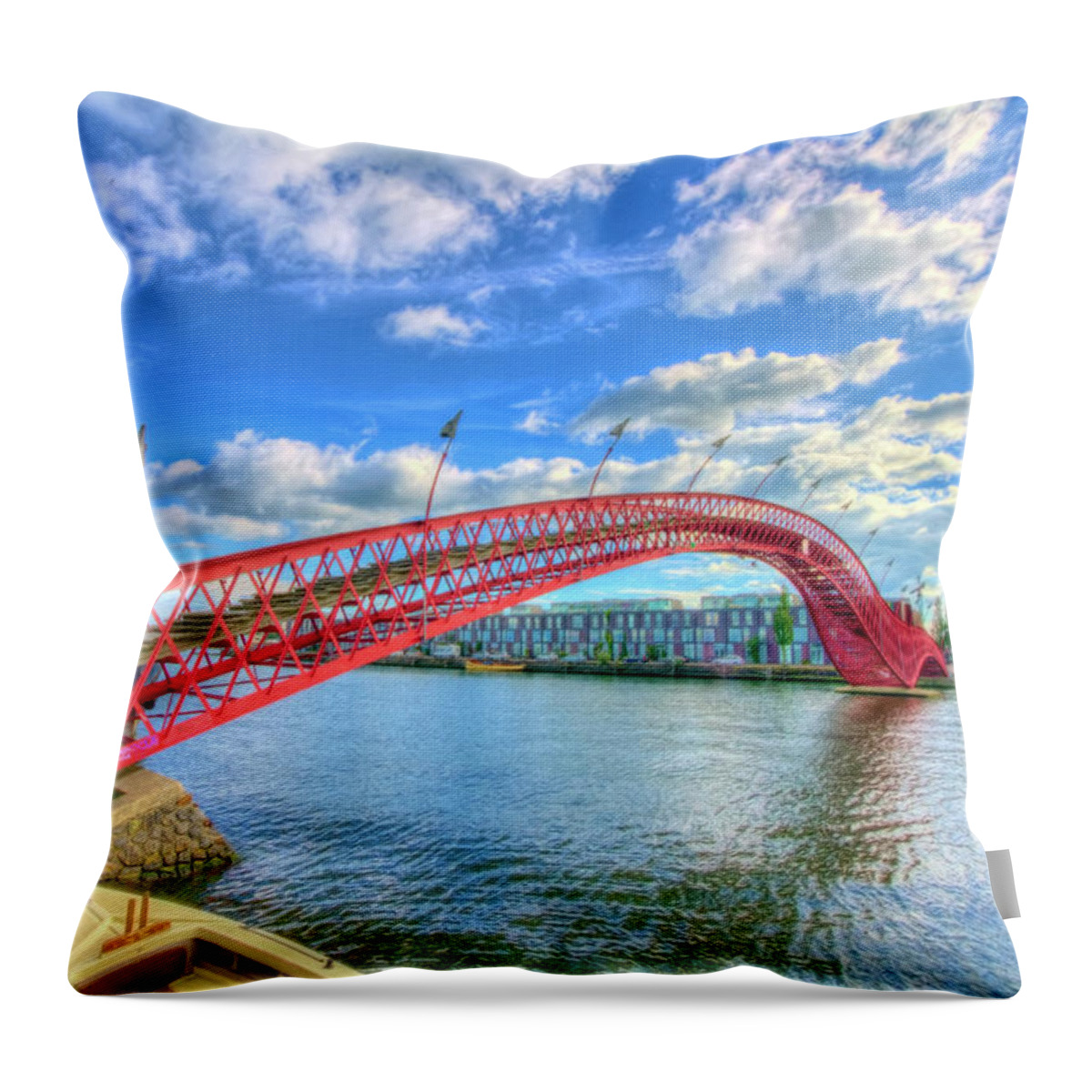 Python Bridge Throw Pillow featuring the photograph Python Bridge by Nadia Sanowar