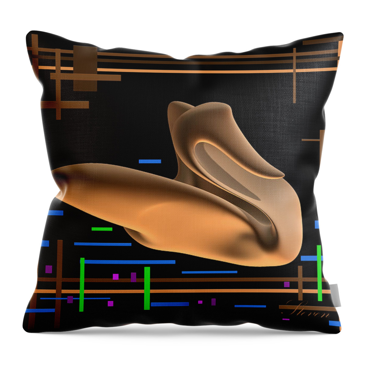 Duck Throw Pillow featuring the digital art Quack by Steven Lebron Langston