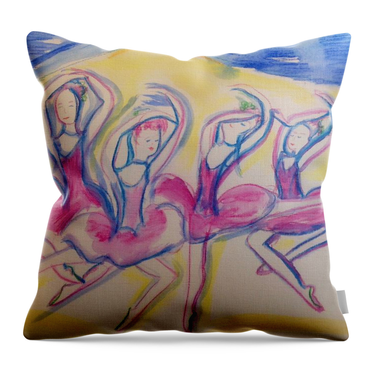 Dance Throw Pillow featuring the painting Quaint Quadrille by Judith Desrosiers