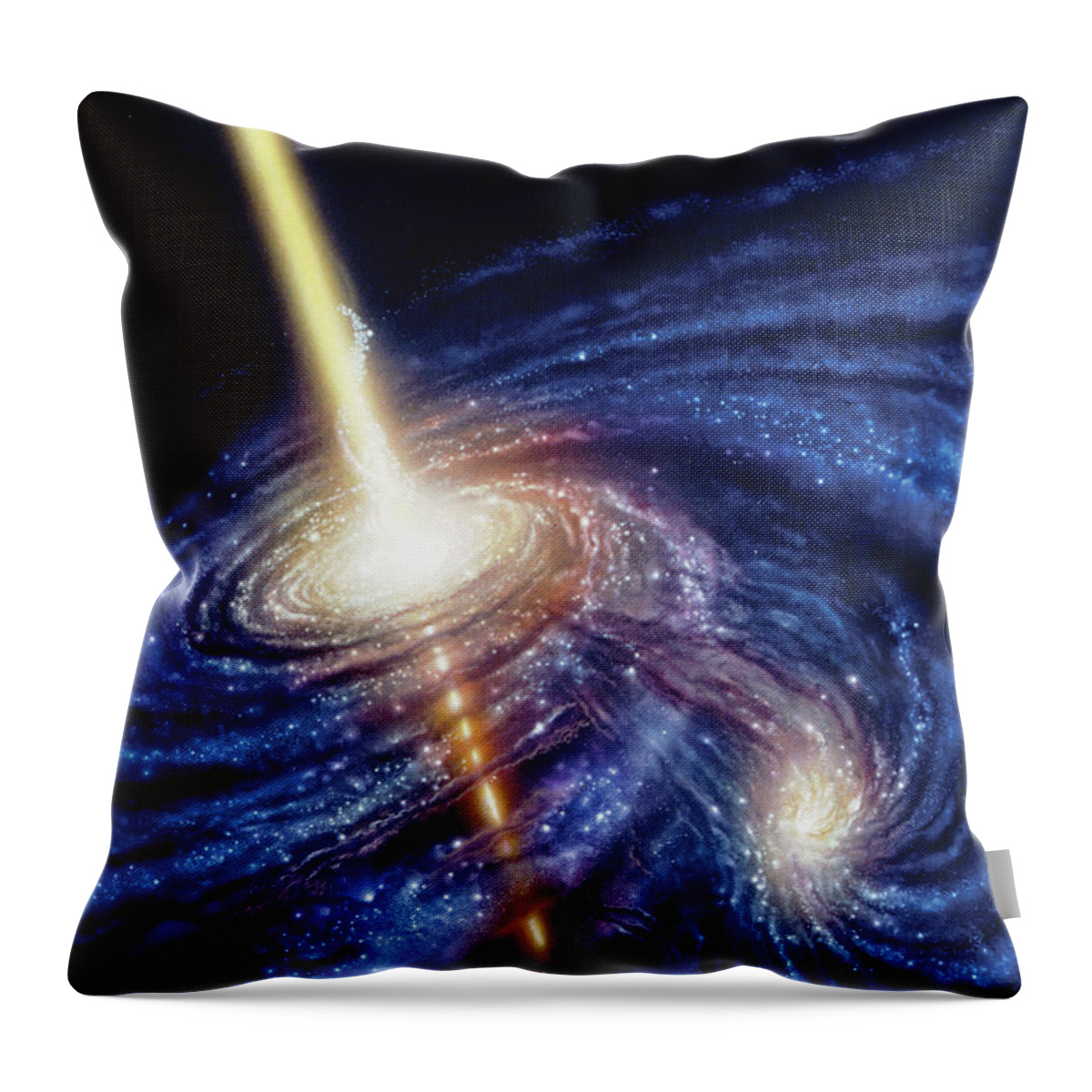 Galaxy Throw Pillow featuring the painting Quasar-B by Don Dixon