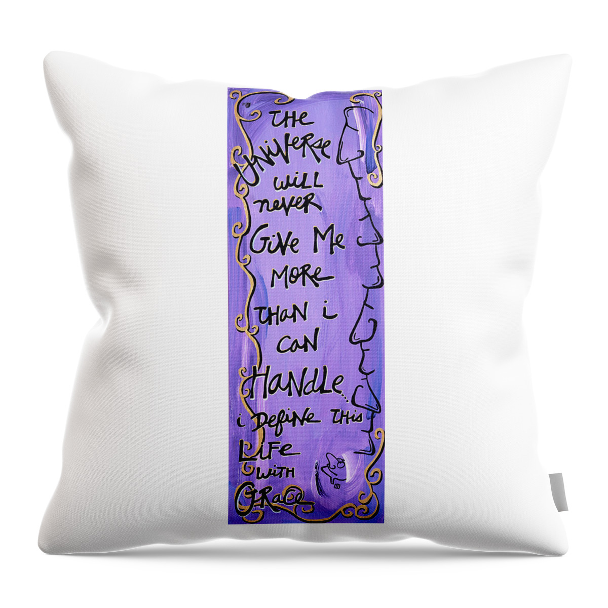 Gallery Throw Pillow featuring the painting Quatrain Grace by Dar Freeland