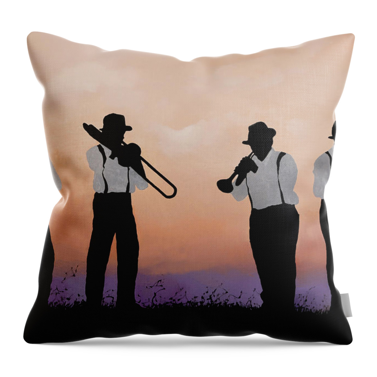 Music Throw Pillow featuring the painting Quattro by Guido Borelli