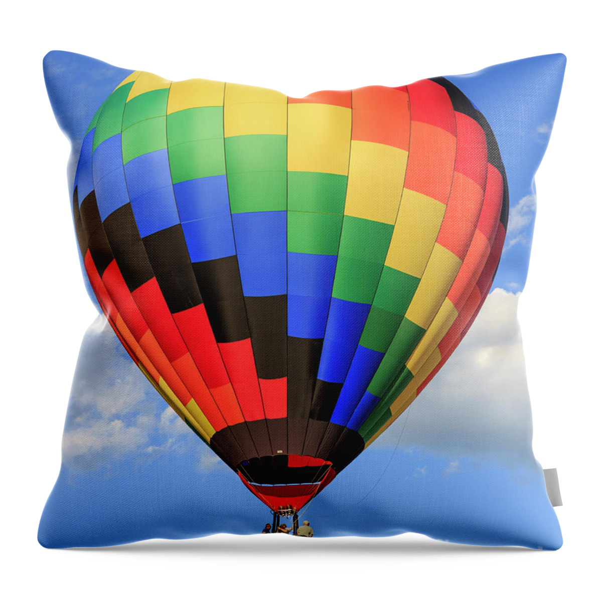 2016 Throw Pillow featuring the photograph Quechee Vermont Hot Air Balloon Fest 3 by Edward Fielding
