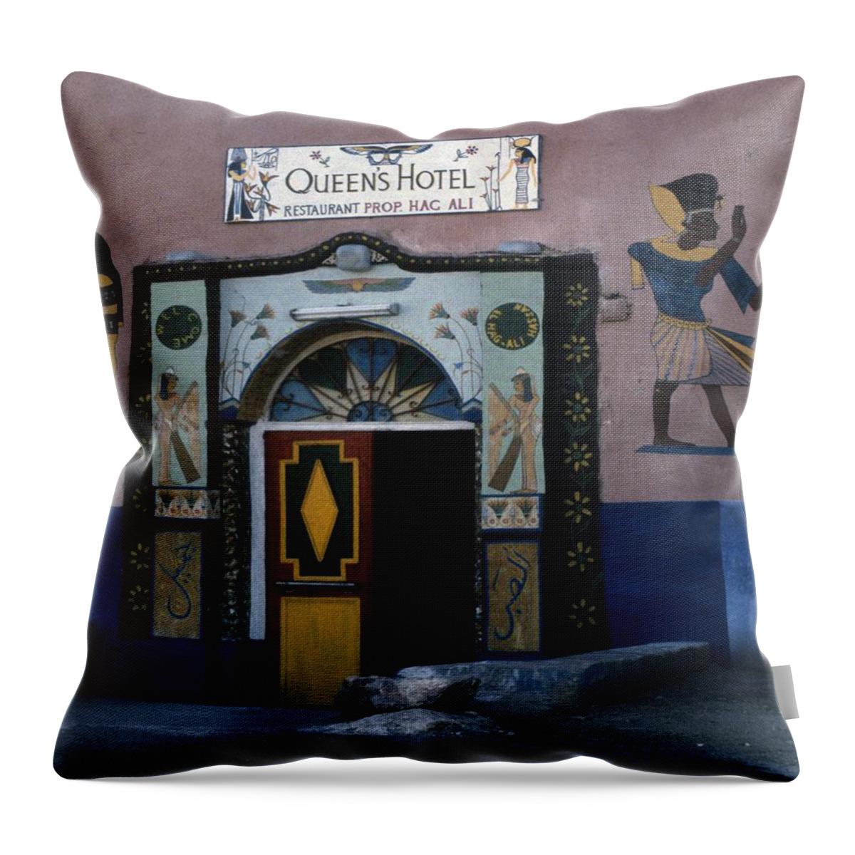 Habou Throw Pillow featuring the photograph Queen's Hotel Habou Egypt by Gary Wonning