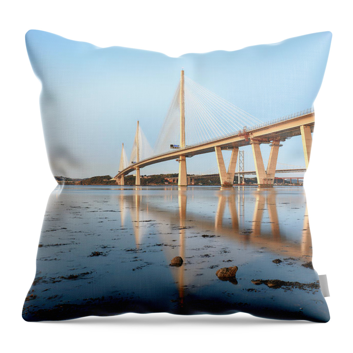 Queensferry Crossing Throw Pillow featuring the photograph Queensferry Crossing 5 by Grant Glendinning