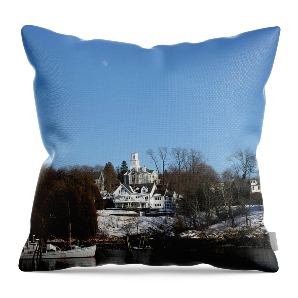 Landscape Throw Pillow featuring the photograph Quiet Harbor by Doug Mills