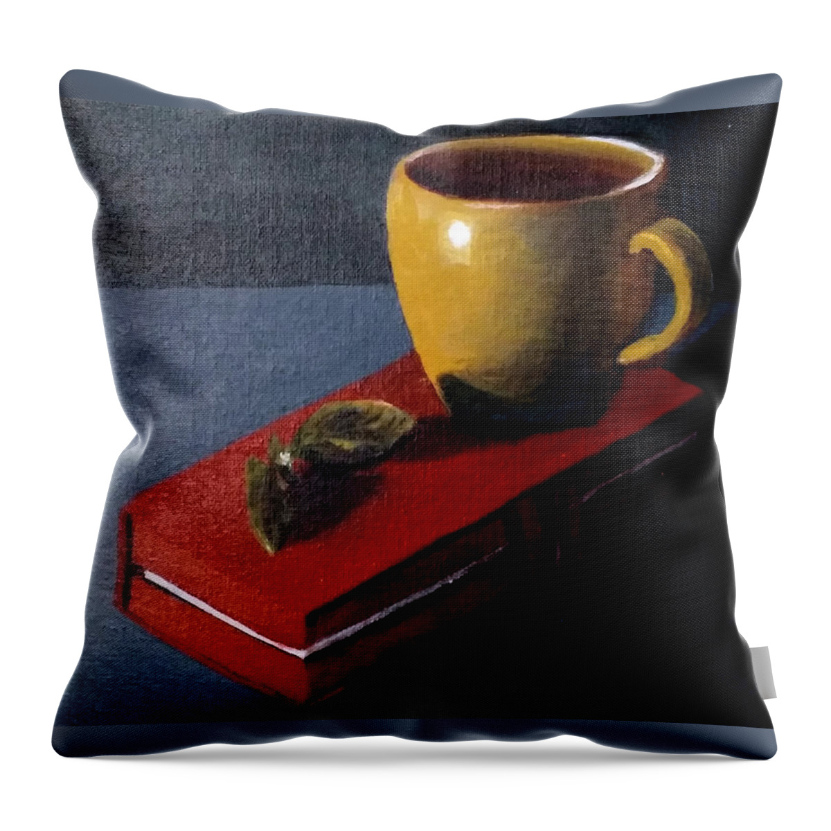 Coffee Throw Pillow featuring the painting Quiet Moments by Barbara J Blaisdell