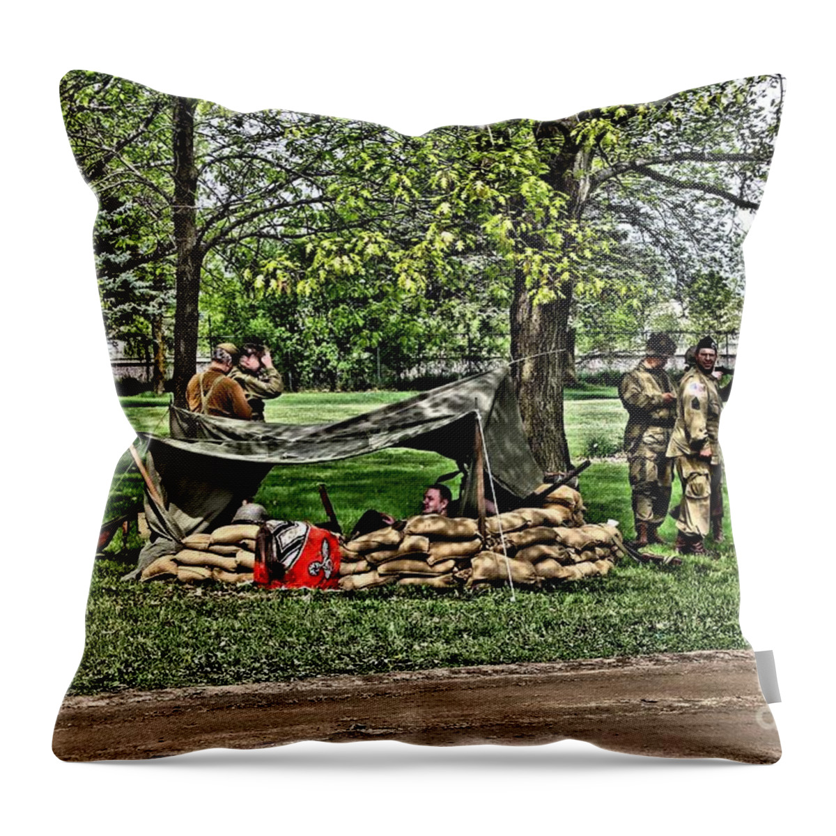 Quiet Throw Pillow featuring the photograph Quiet on The Front Lines by Jimmy Ostgard