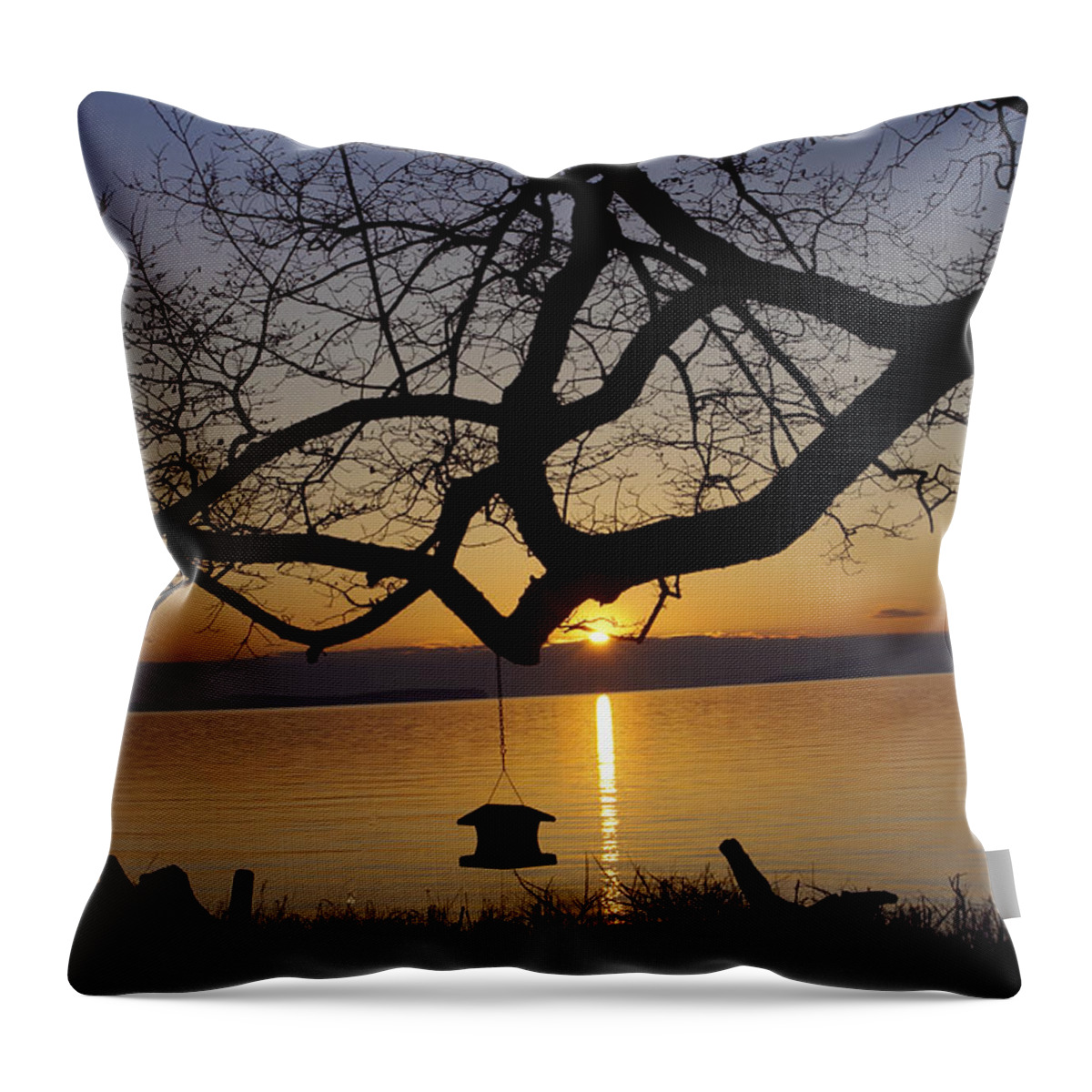 Sunset Throw Pillow featuring the photograph Quiet Place by Elvira Butler