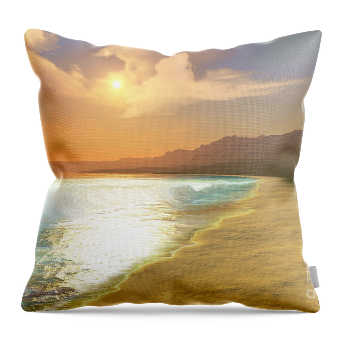 Sunset Throw Pillow featuring the painting Quiet Places by Corey Ford