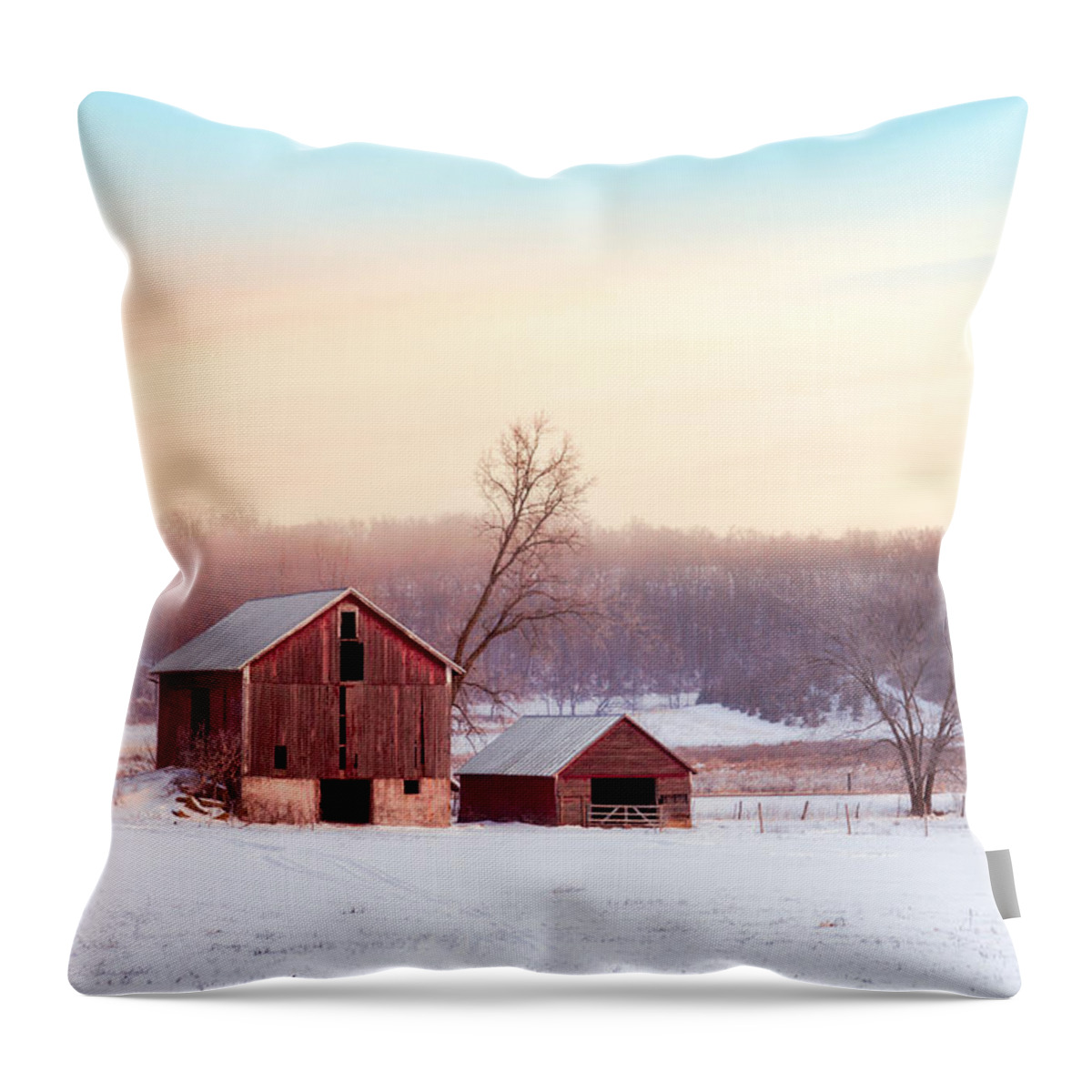 Old Throw Pillow featuring the photograph Quiet Winter Valley by Todd Klassy