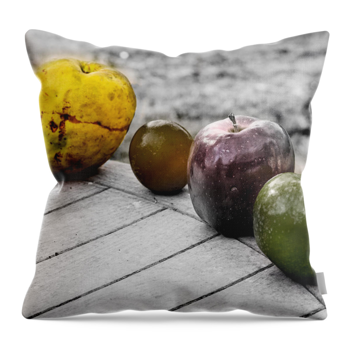 Quince Throw Pillow featuring the photograph Quince by Metaphor Photo