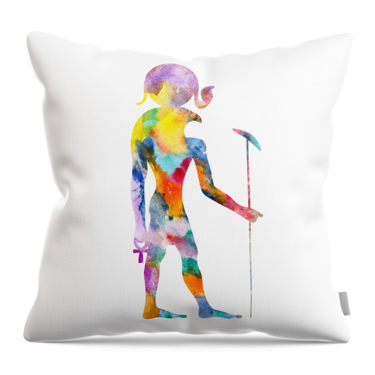 Egypt Throw Pillow featuring the digital art Ra - God of Ancient Egypt by Michal Boubin