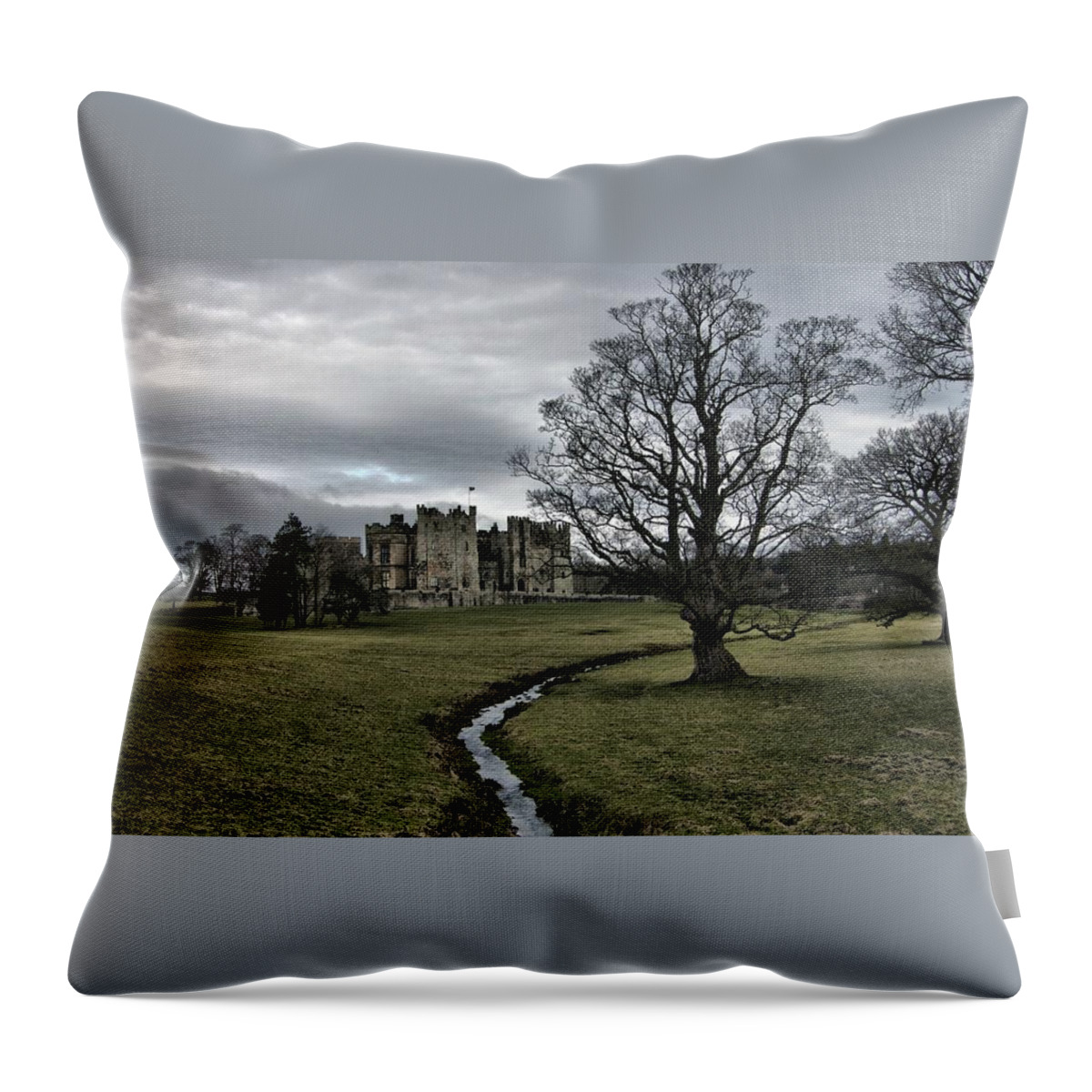 Raby Castle Throw Pillow featuring the digital art Raby Castle by Maye Loeser
