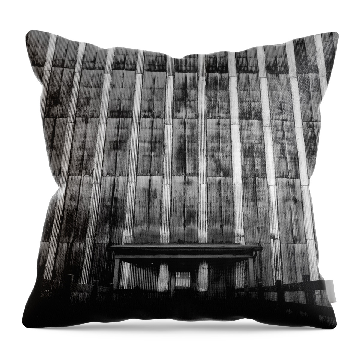 Rackhouse Throw Pillow featuring the photograph Rackhouse Entrance by Stephen Stookey