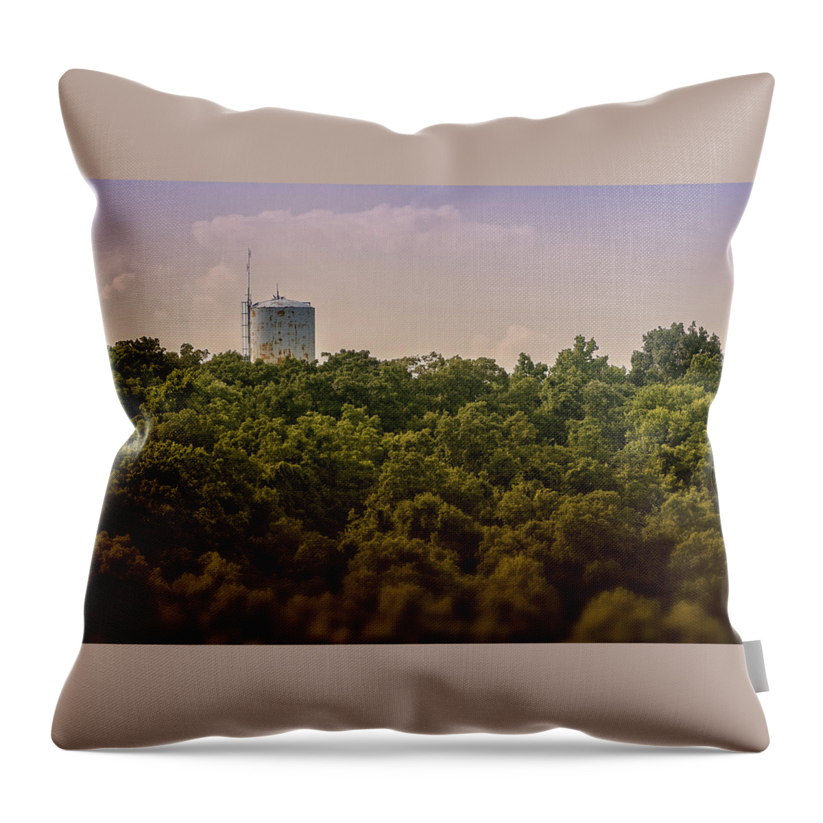 Antenna Throw Pillow featuring the photograph Radioactive Landscape by Jim Shackett