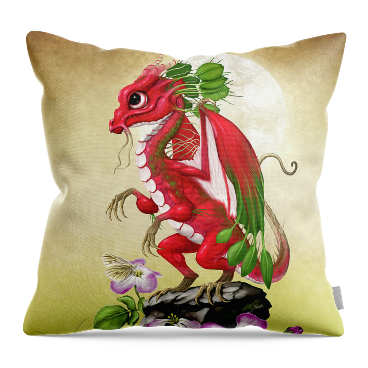 Radish Throw Pillow featuring the digital art Radish Dragon by Stanley Morrison