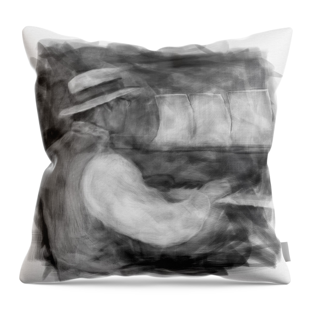 Edmonton Throw Pillow featuring the digital art Ragtime Blues by Eduardo Tavares