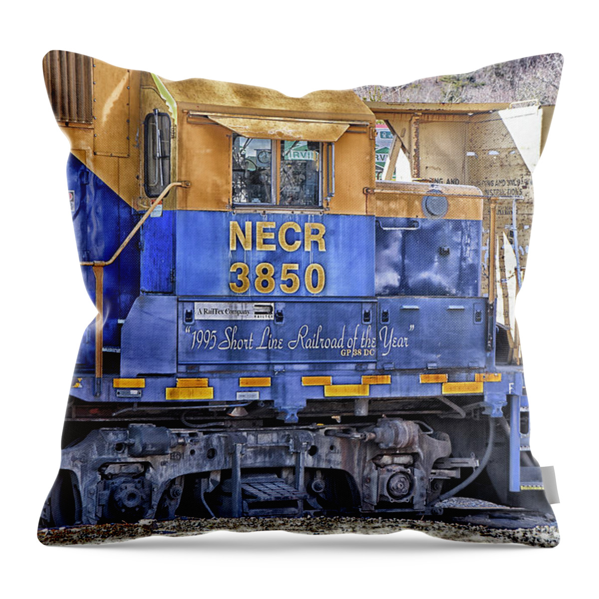 Rail Throw Pillow featuring the photograph Rail Tex's NECR 3850 by Mike Martin