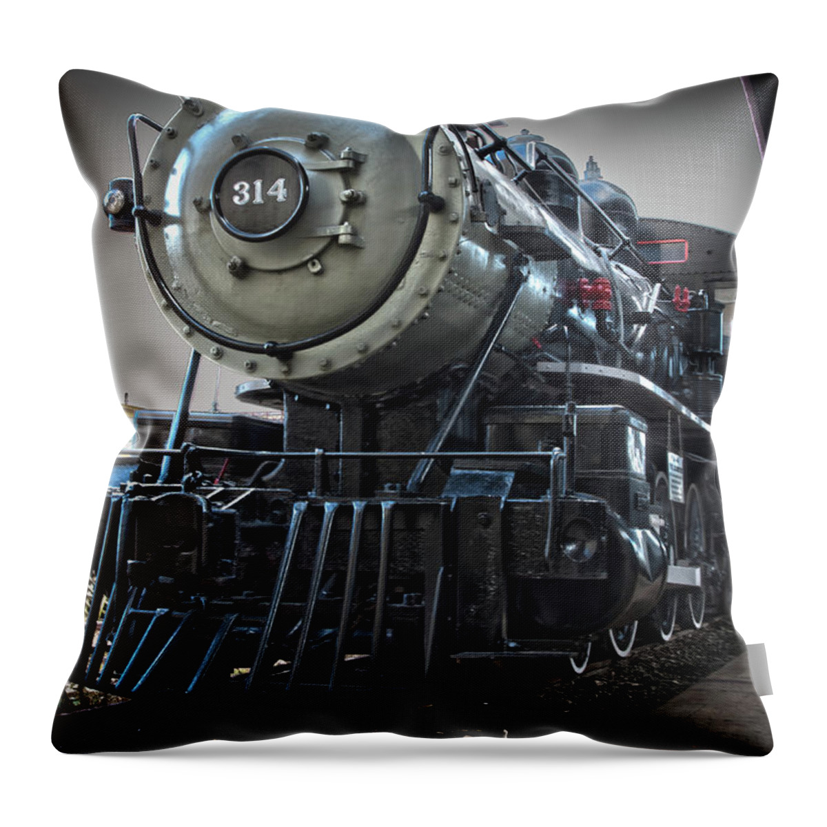 Galveston Railroad Museum Throw Pillow featuring the photograph Railroad1 by James Woody