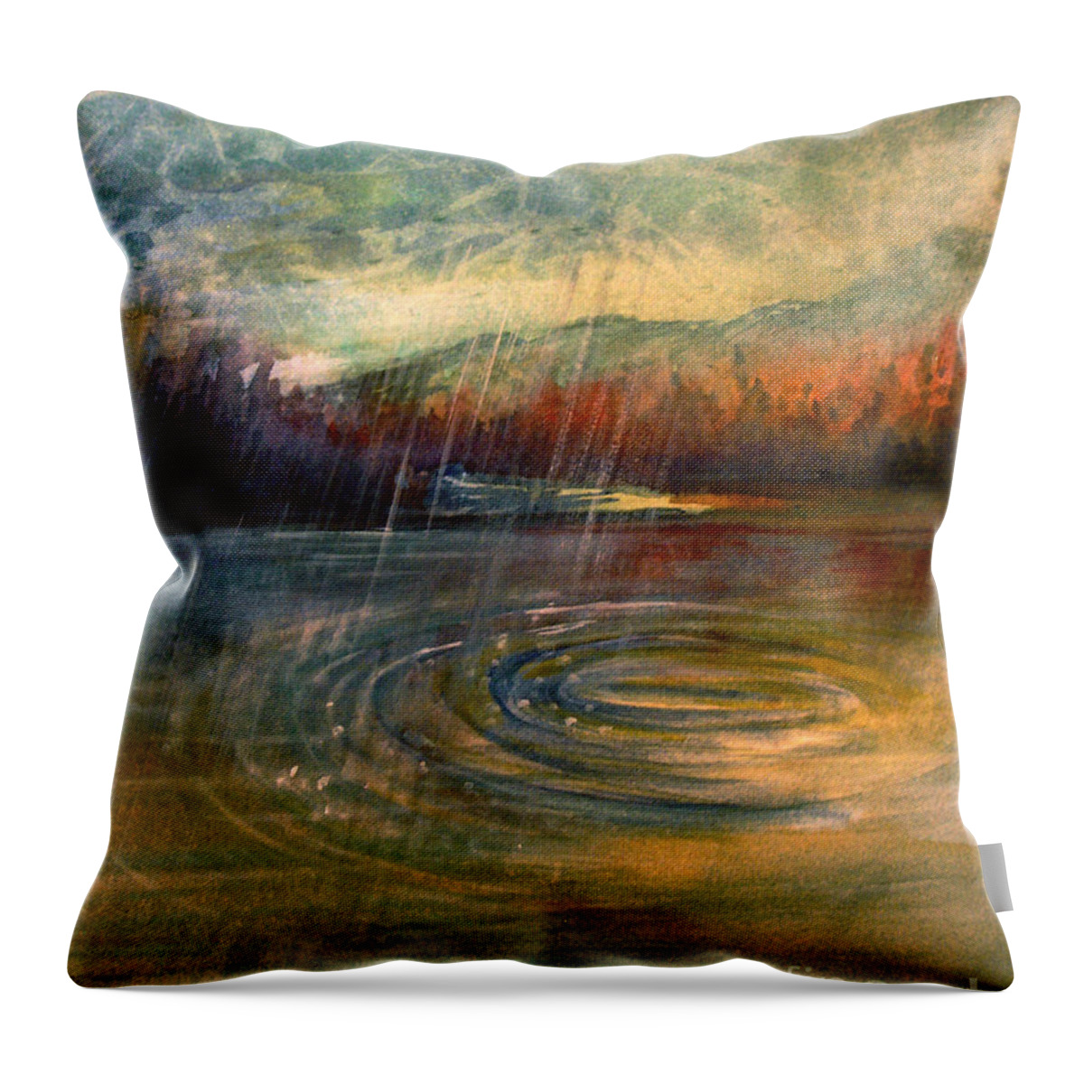 Rain Throw Pillow featuring the painting Rain by Allison Ashton