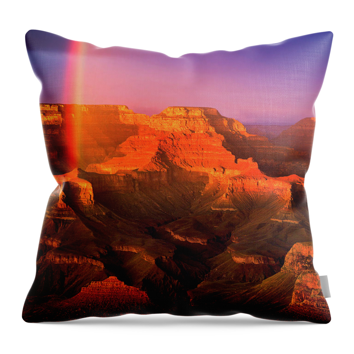 Rainbow Throw Pillow featuring the photograph Rainbow at the Grand Canyon by Mark Miller