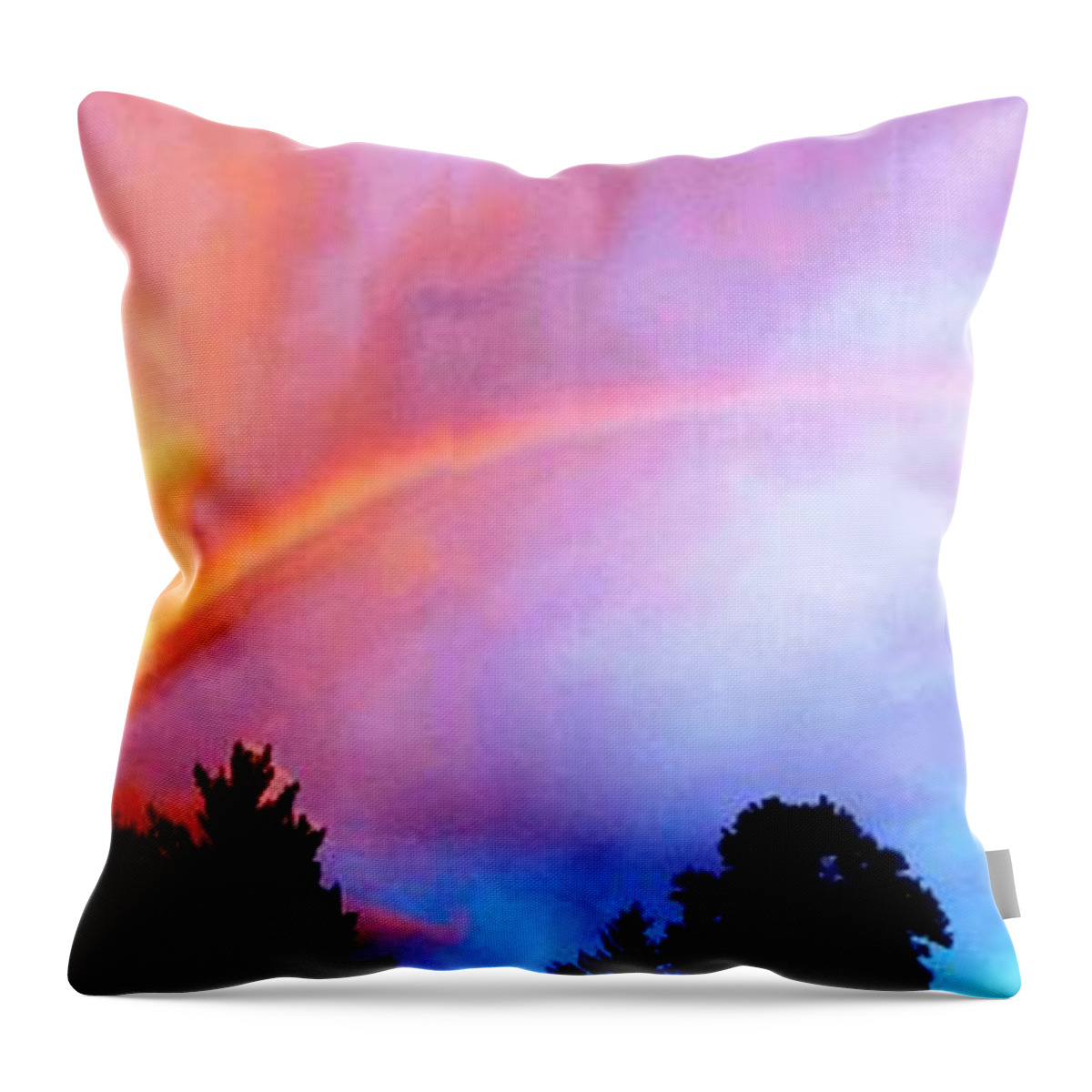  Throw Pillow featuring the photograph Rainbow From Heaven On Earth by Daniel Thompson