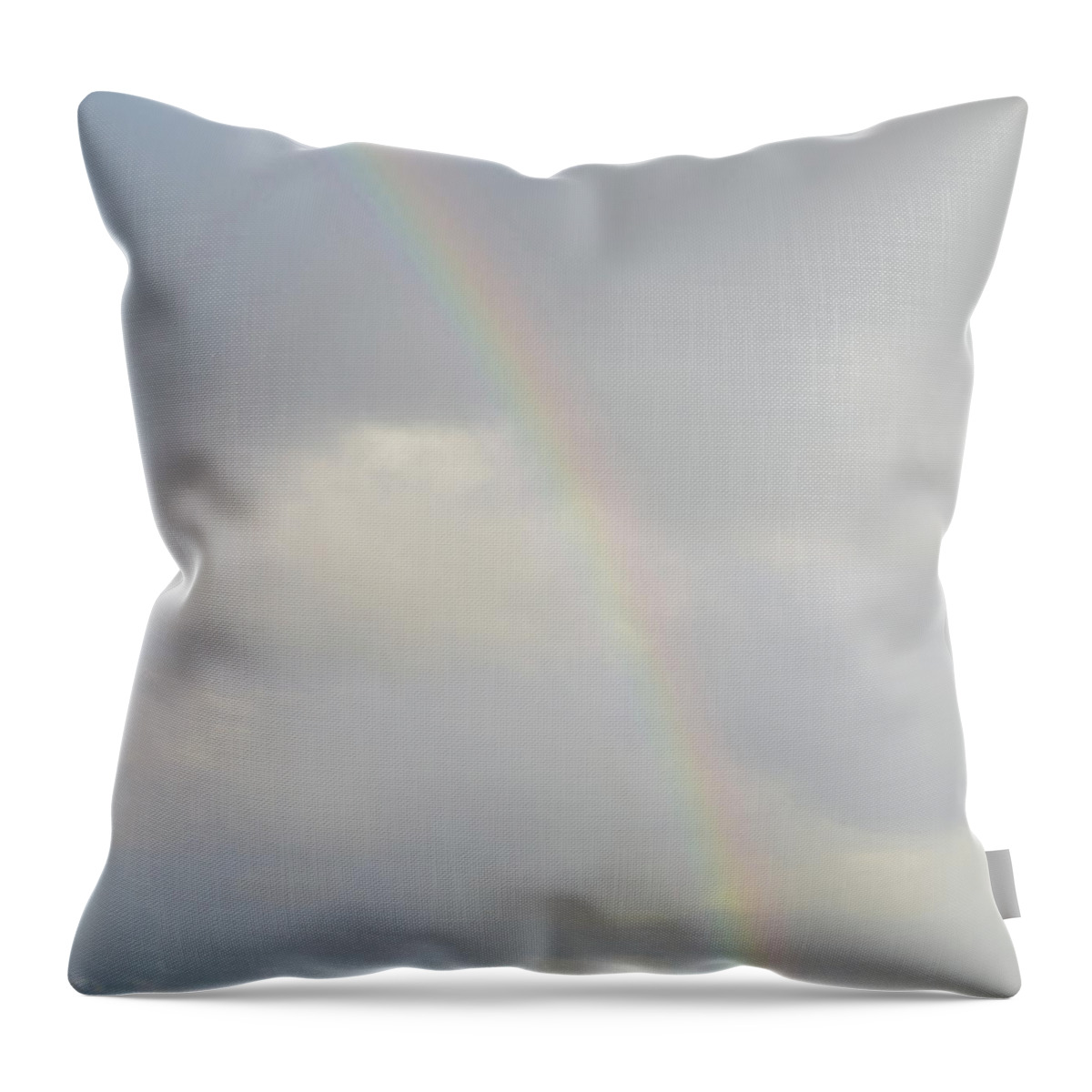 Rainbow Throw Pillow featuring the photograph Rainbow in the Skies of Aruba by DejaVu Designs