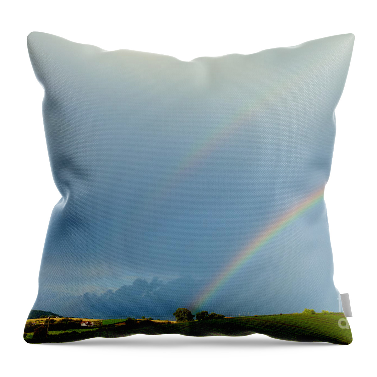 Rainbow Throw Pillow featuring the photograph Rainbow by Jim Orr
