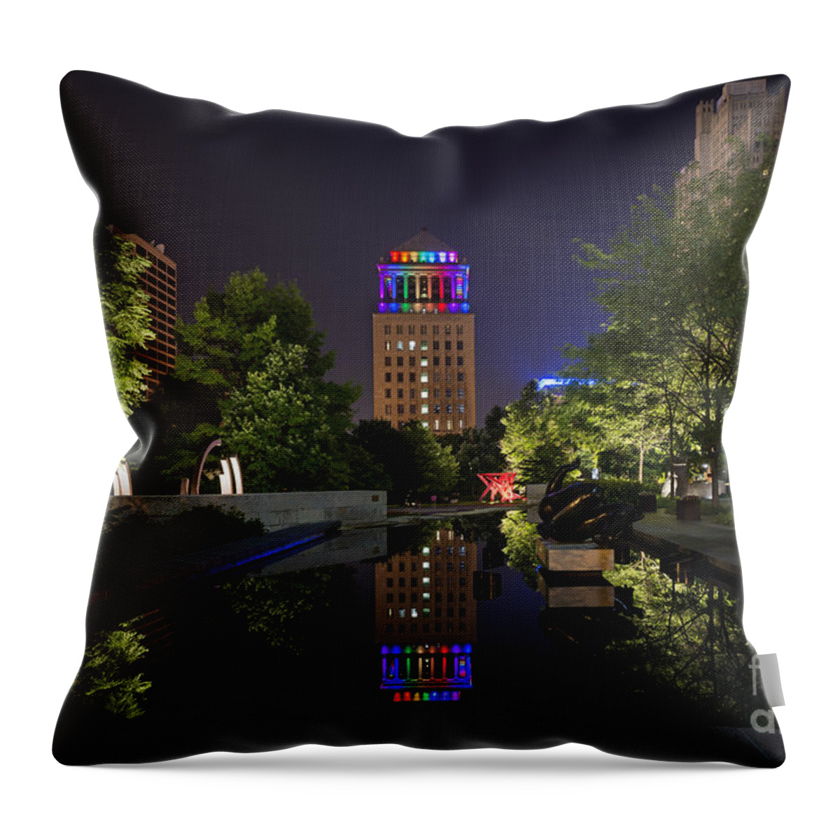 Gay Pride Throw Pillow featuring the photograph Rainbow Lights by Andrea Silies