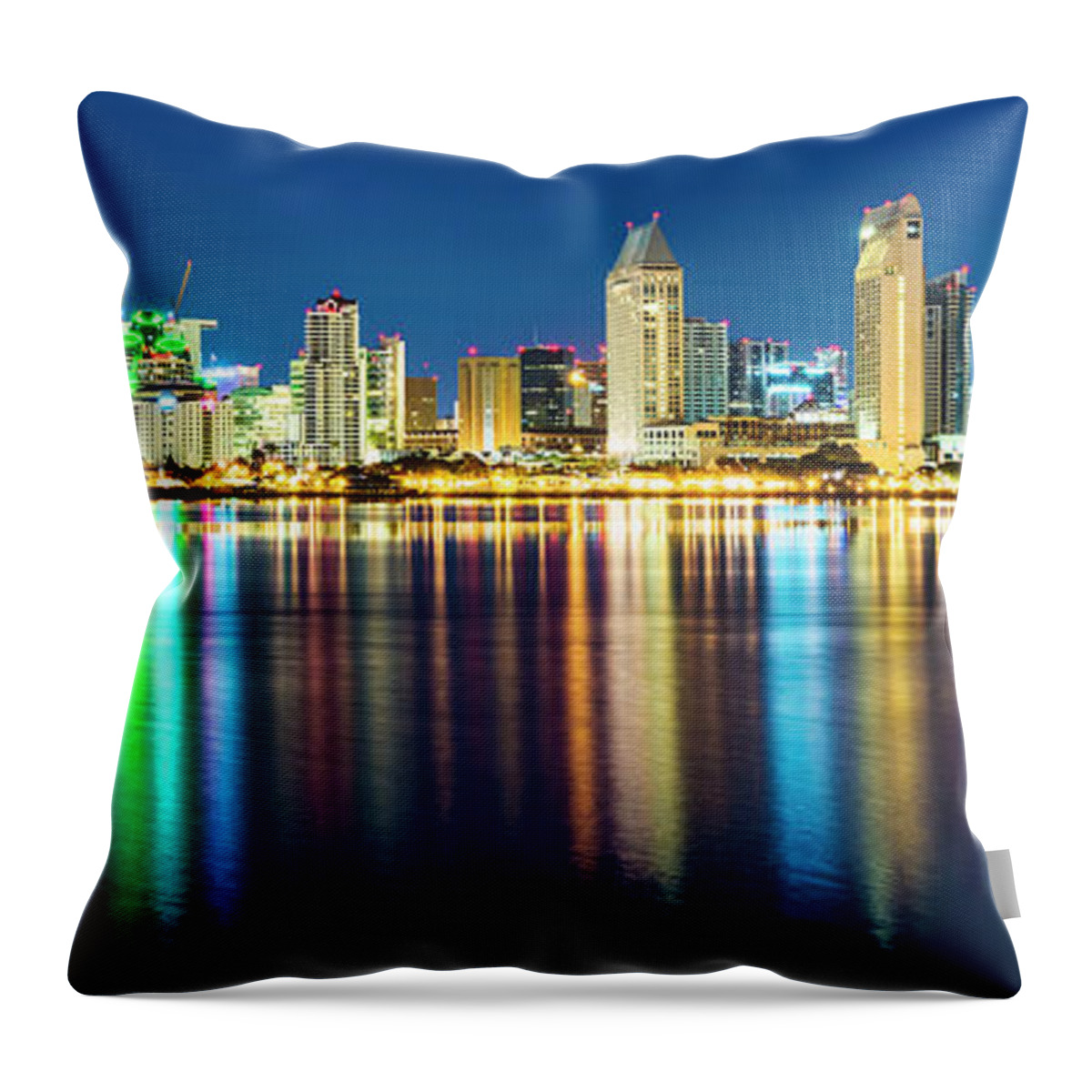 San Diego Throw Pillow featuring the photograph Rainbow on the Water by Dan McGeorge