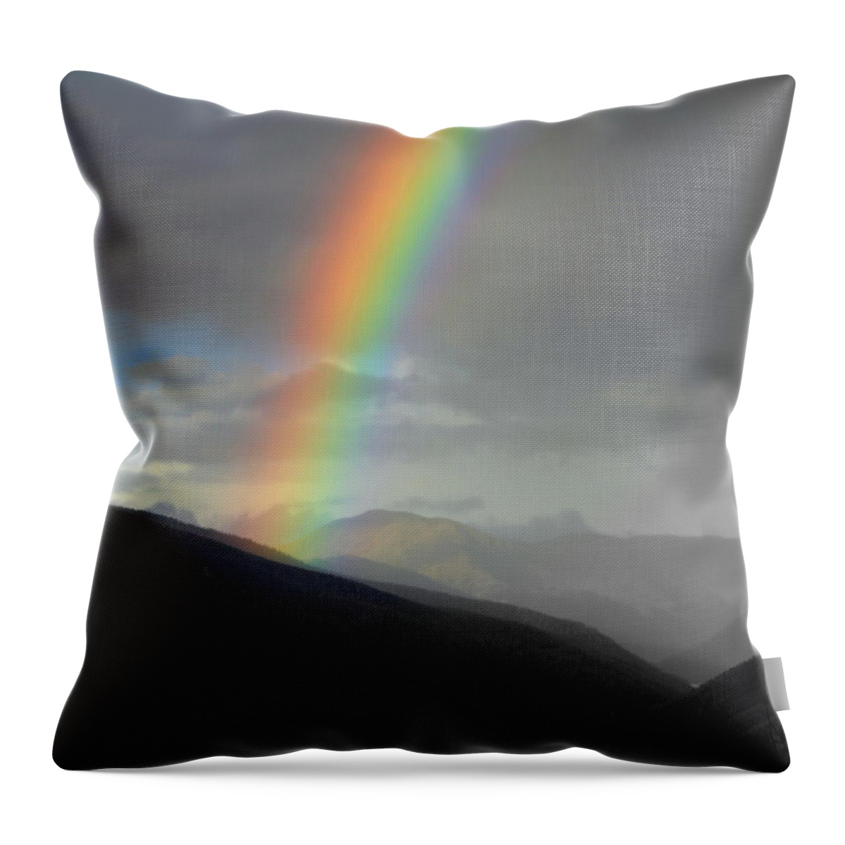 Mountain Throw Pillow featuring the photograph Rainbow Smile by Fiona Kennard