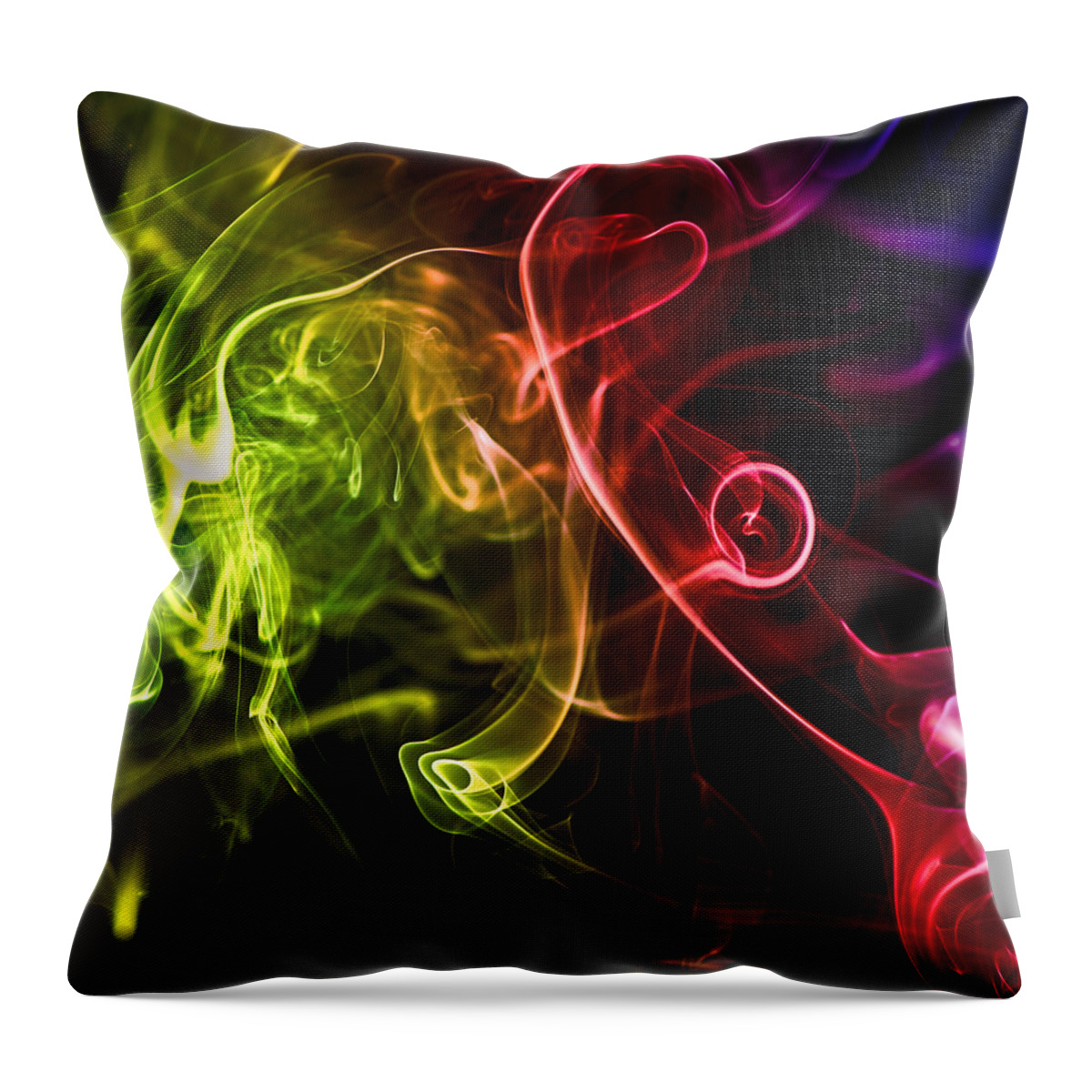 Smoke Throw Pillow featuring the photograph Rainbow Smoke by Lawrence Knutsson