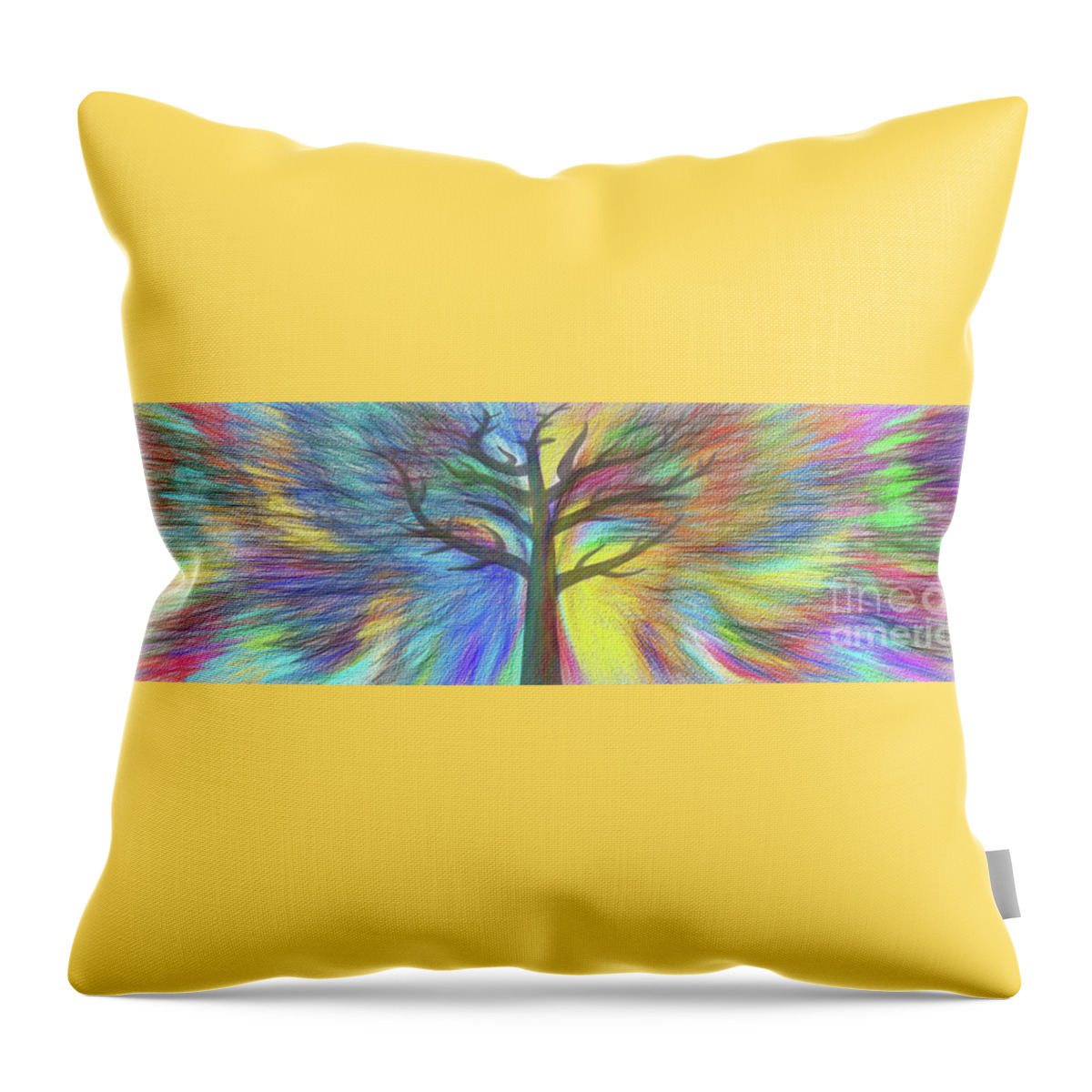 Rainbow Tree Throw Pillow featuring the digital art Rainbow Tree by Kaye Menner by Kaye Menner