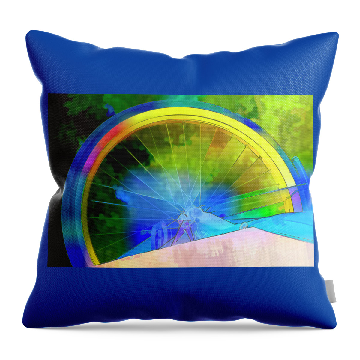 Photography Throw Pillow featuring the digital art Rainbow Wheel by Terry Davis