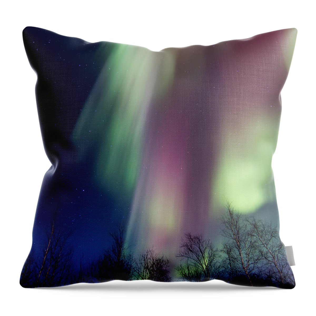 Aurora Borealis Throw Pillow featuring the photograph Rainbows and Ribbons by Valerie Pond