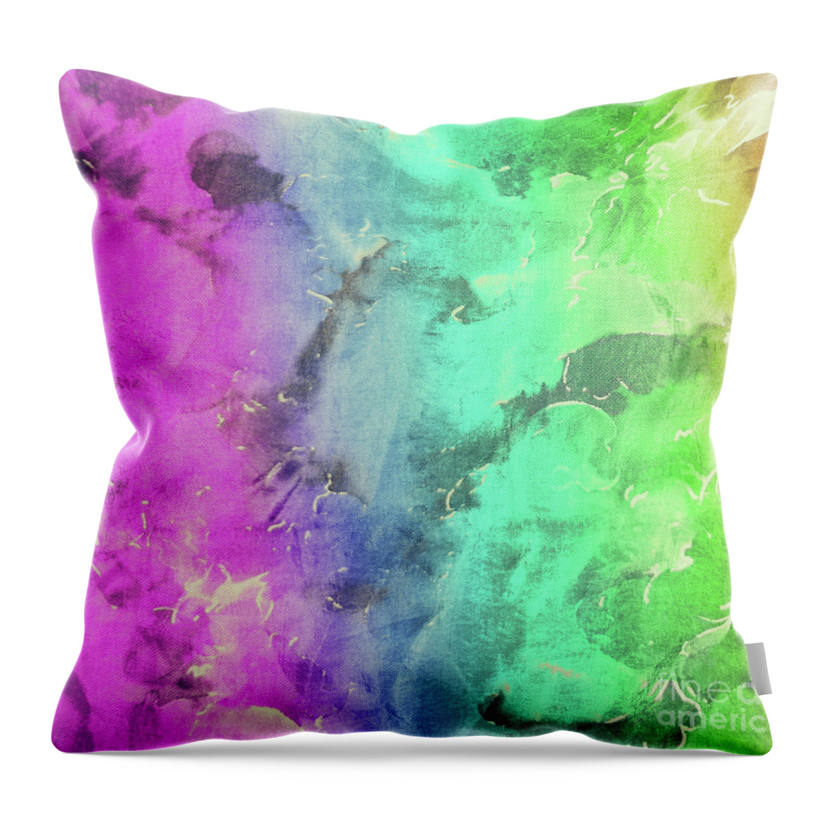 Tiedye Throw Pillow featuring the painting Rainbows and Tiedye by Mindy Sommers