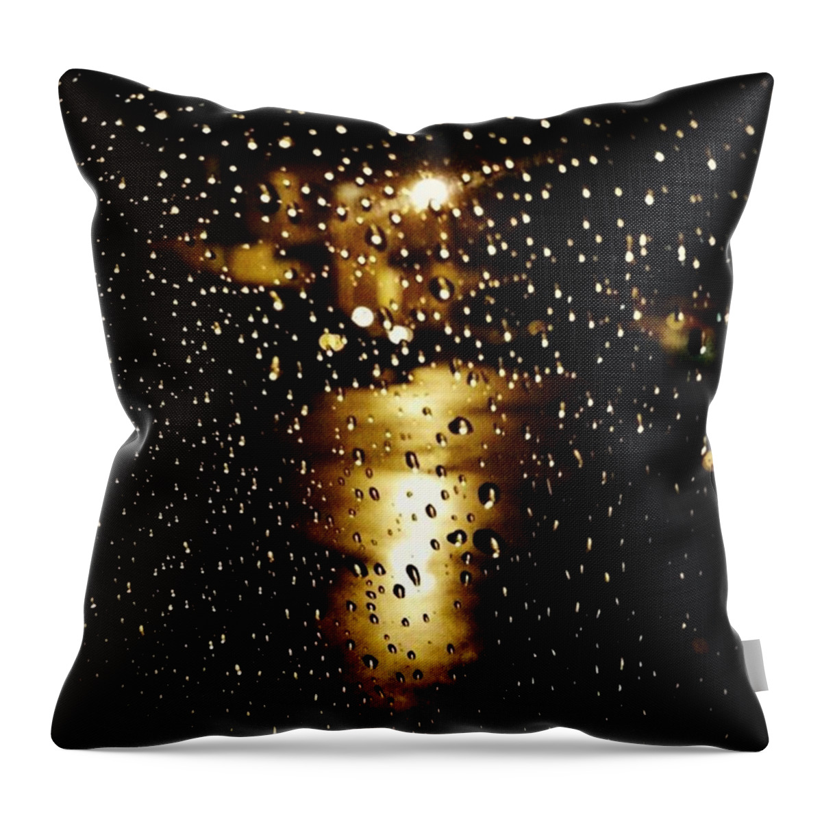  Throw Pillow featuring the photograph Raindrops On A Car Window by Casey Dozier