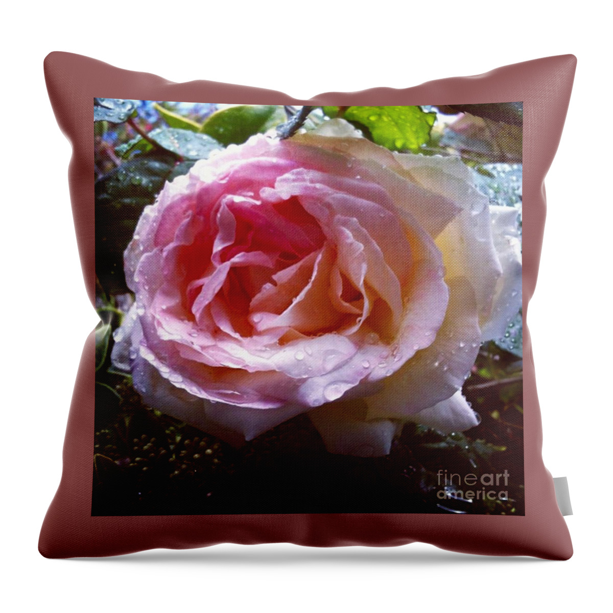 Rain Throw Pillow featuring the photograph Raindrops on Roses by Denise Railey