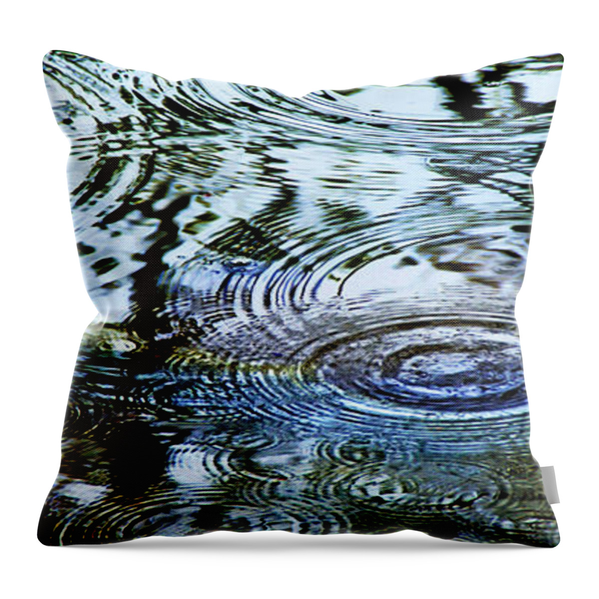 Rain Throw Pillow featuring the photograph Raindrops on Water by Frances Miller