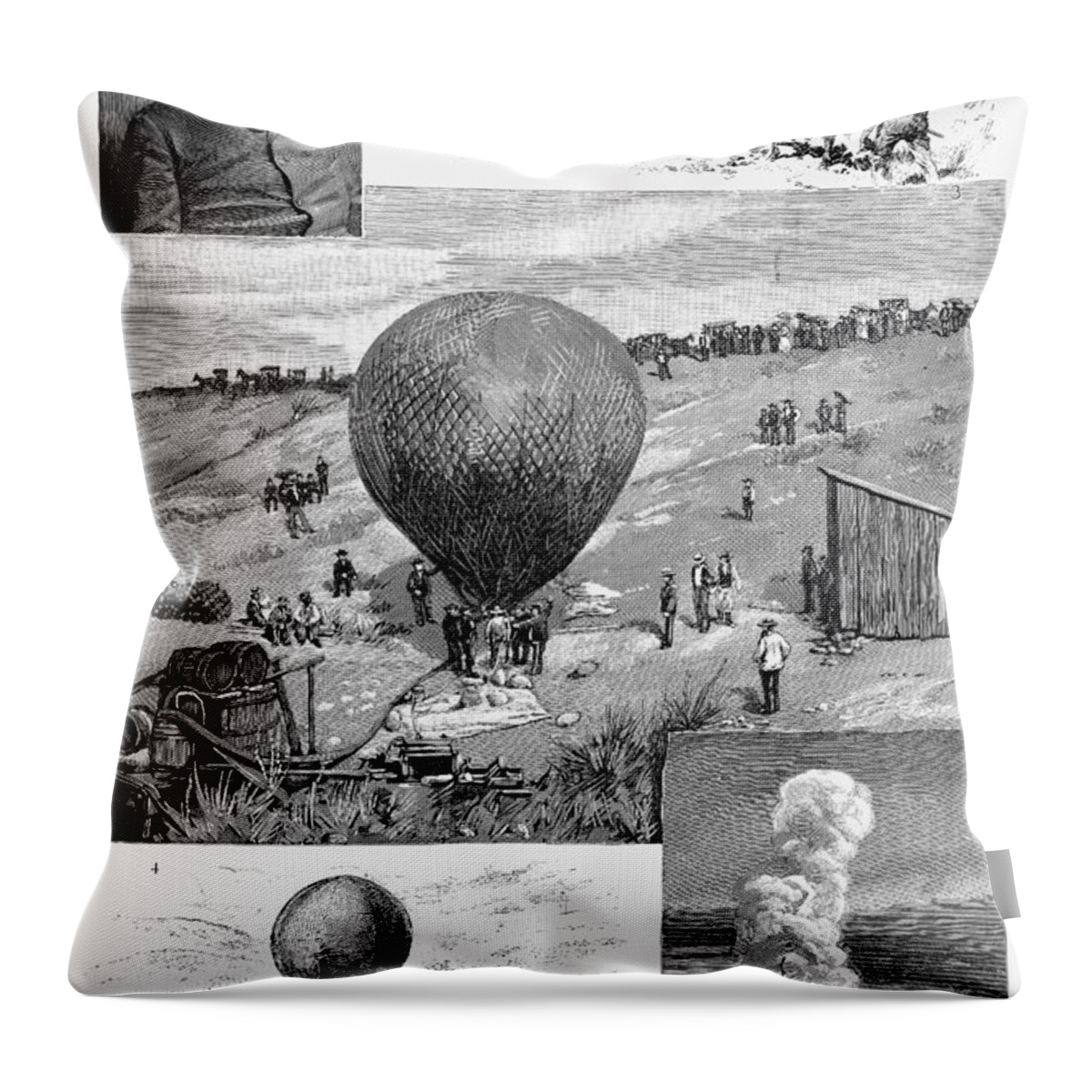1891 Throw Pillow featuring the photograph Rainmaking, 1891 by Granger